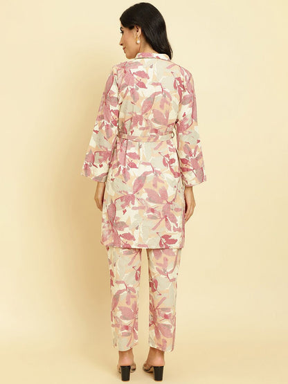 Dhiyona VA Women'sFloral Printed Kurti With Trousers