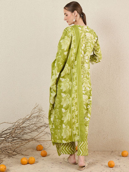 Dhiyona IE Women Floral Printed Kurta with Trousers & Dupatta