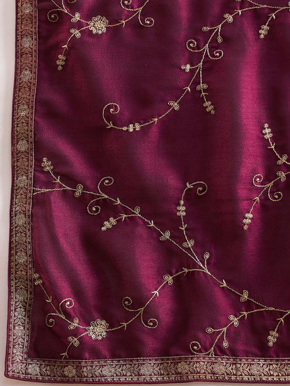 Dhiyona IE Women Floral Embroidered Regular Kurta with Trousers & With Dupatta