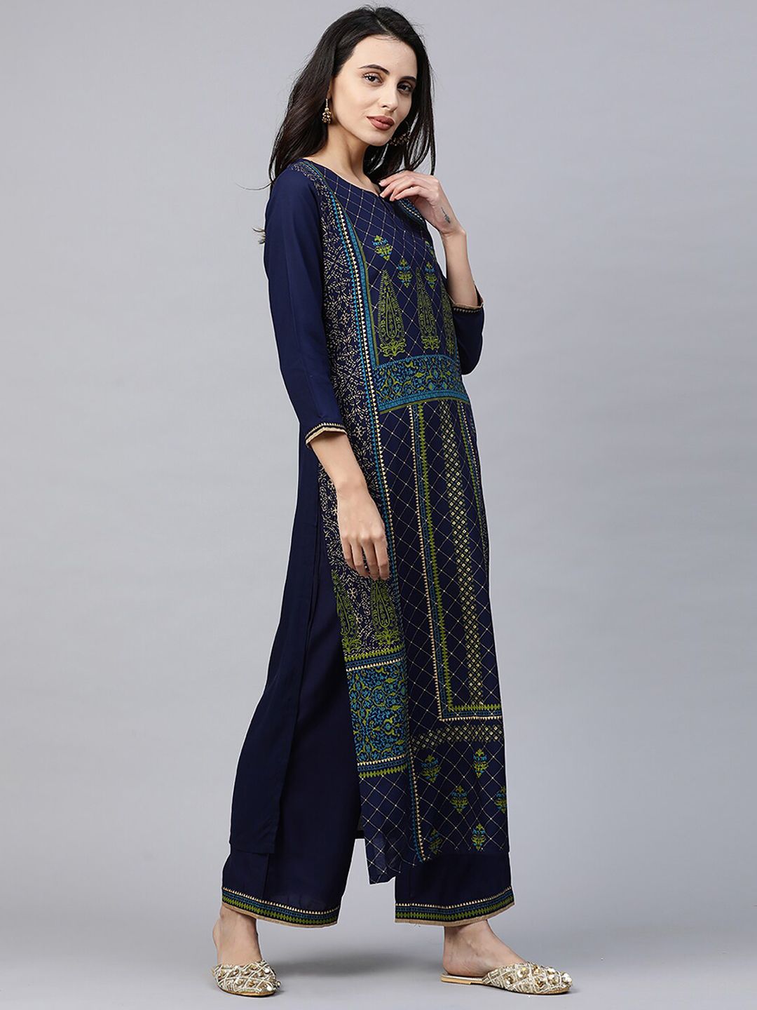Dhiyona IE Pack Of 2 Ethnic Motifs Printed Kurta