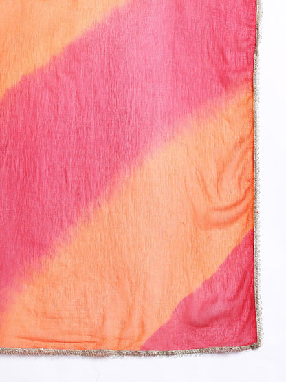 Ethnic Motifs Embroidered Zari Kurta with Trousers & With Dupatta