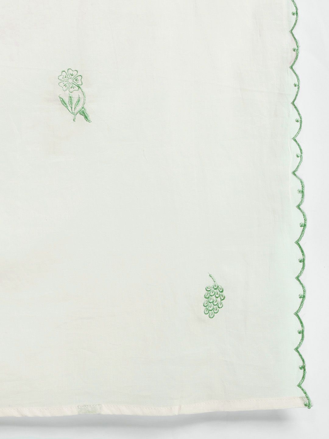 Floral Embroidered Pure Cotton Kurta with Trousers & Dupatta