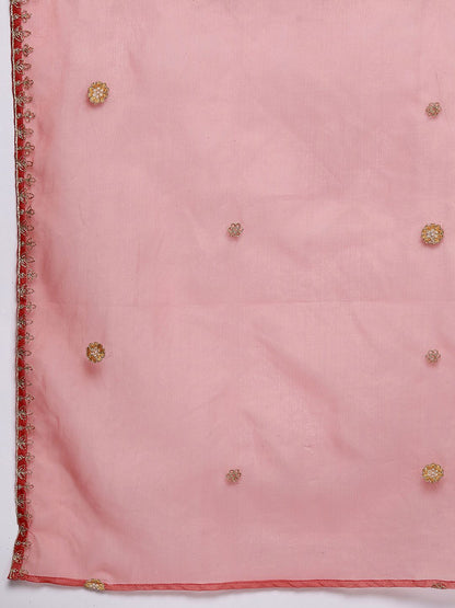 Women Floral Embroidered Regular Sequinned Kurta with Trousers & With Dupatta