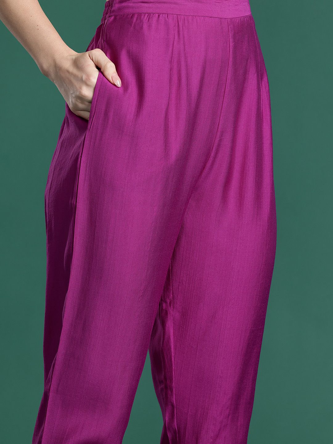 Paisley Embroidered Sequinned Kurta with Trousers & With Dupatta