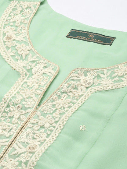 Dhiyona PD Women Women Jashn Embroidered Sequinned Kurta & Trousers With Dupatta