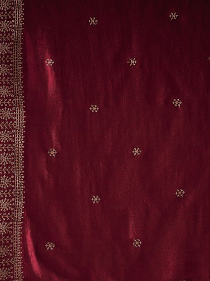 Dhiyona IE Ethnic Motifs Embroidered Thread Work Straight Kurta with Trousers & Dupatta