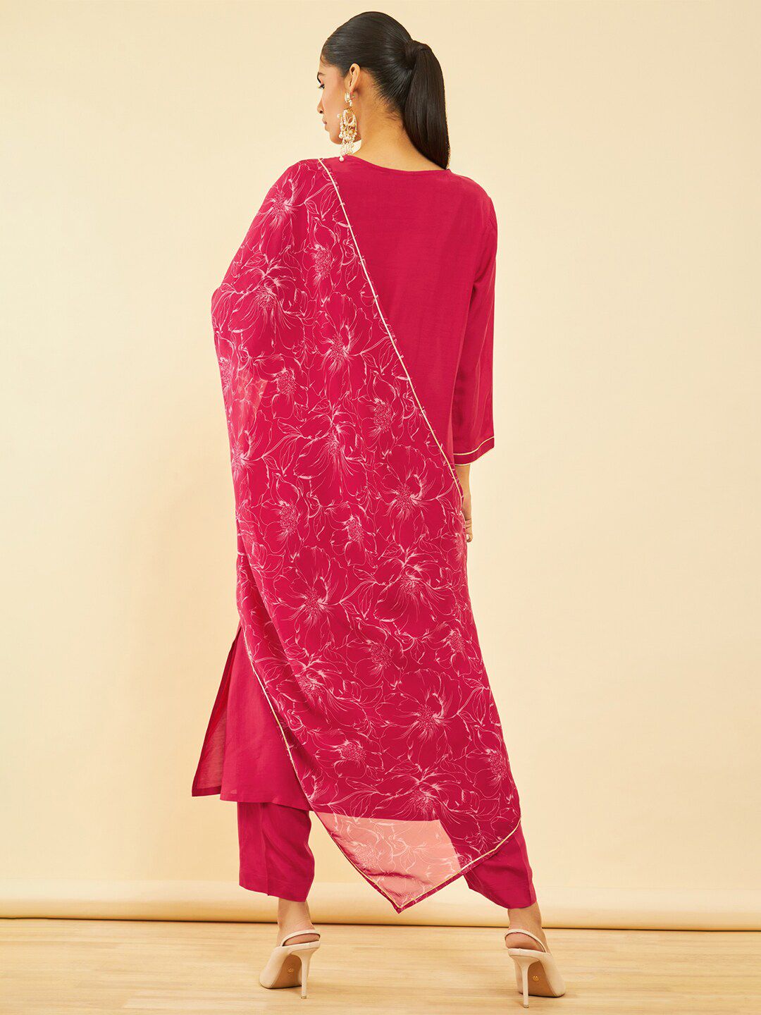 Dhiyona SO Women's Regular Gotta Patti Kurta with Trousers & Dupatta