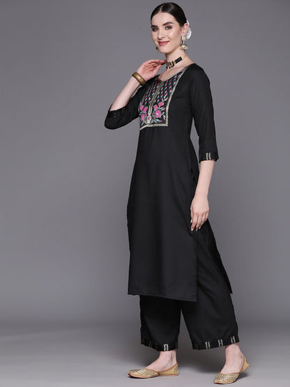 Women Yoke Design Regular Pure Cotton Kurta with Palazzos & With Dupatta