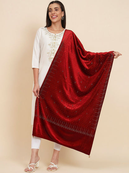 Dhiyona PA Embellished Velvet Shawl