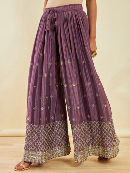 Dhiyona SO Women's Ethnic Motifs Embroidered Sequinned Kurta with Palazzos & Dupatta