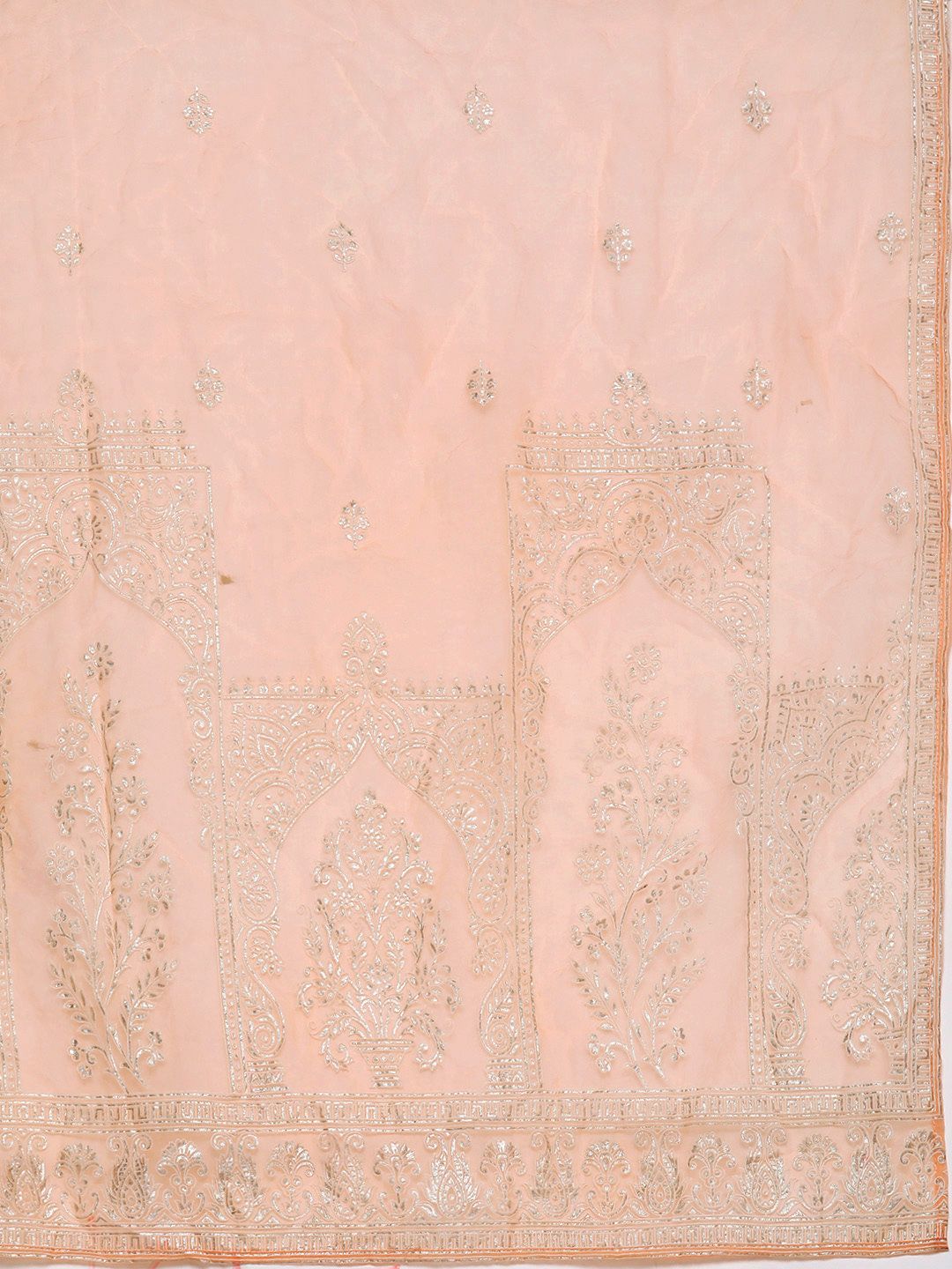 Women Orange Ethnic Motifs Printed Liva Kurta with Trousers & With Dupatta