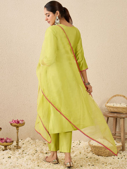 Dhiyona IE Women's Women Ethnic Motifs Printed Kurta with Trousers & Dupatta