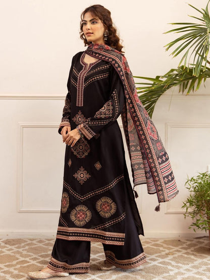 Dhiyona IE Women Ethnic Motifs Embroidered Kurta with Sharara & Dupatta