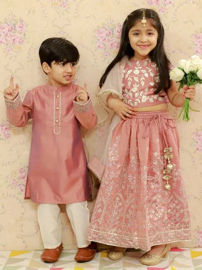 Boys Ethnic Full Sleeves  Printed Kurta with Pyjama