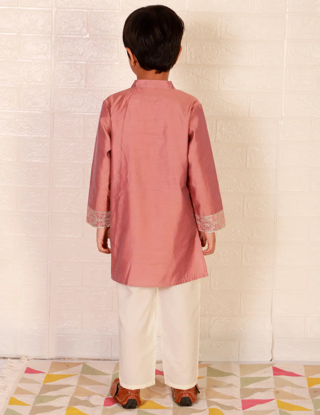 Boys Ethnic Full Sleeves  Printed Kurta with Pyjama
