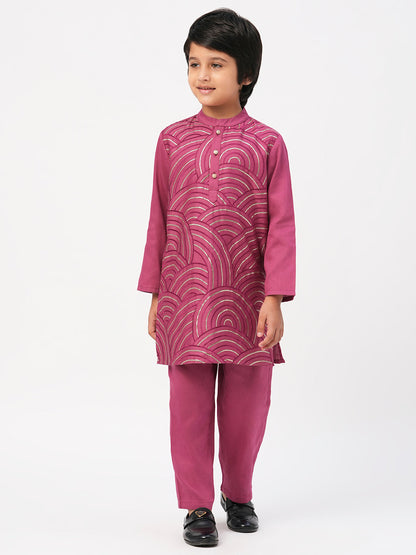 Bollywood Tadka Wine Kurta Pant set for Boys