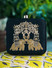 Dhiyona NR Black & Gold-Toned Embroidered Box Clutch