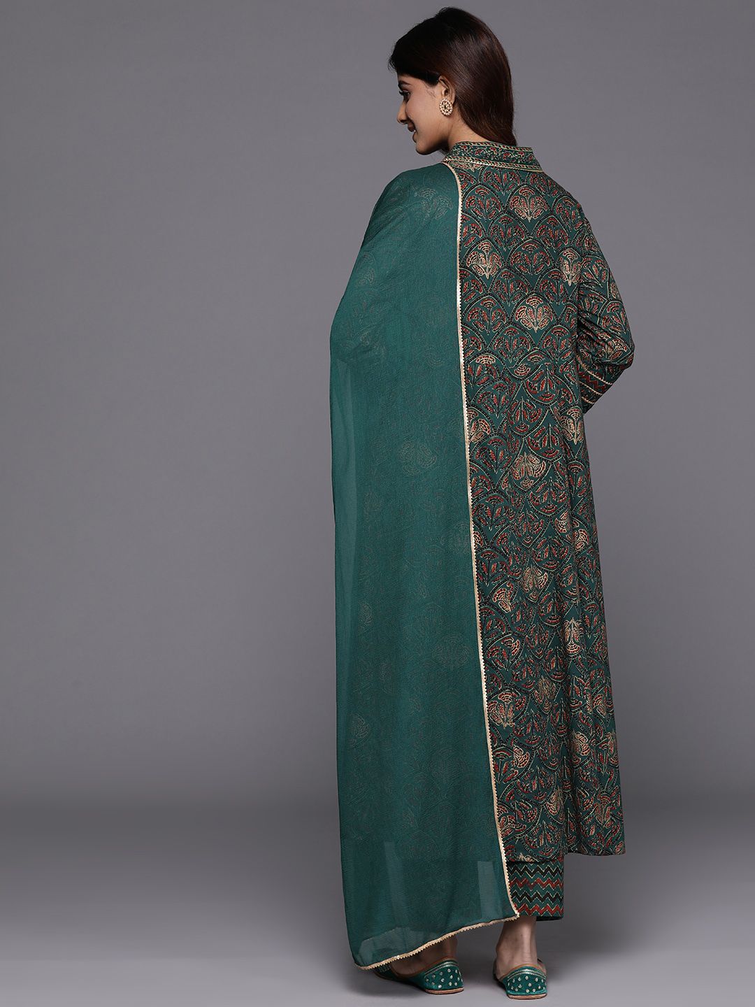 Dhiyona VA Women's Ethnic Motifs Printed Gotta Patti Kurta with Trousers & With Dupatta