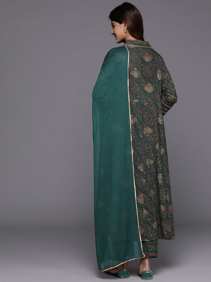 Dhiyona VA Women's Ethnic Motifs Printed Gotta Patti Kurta with Trousers & With Dupatta