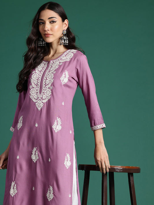 Dhiyona IE Ethnic Motifs Embroidered Thread Work Kurta