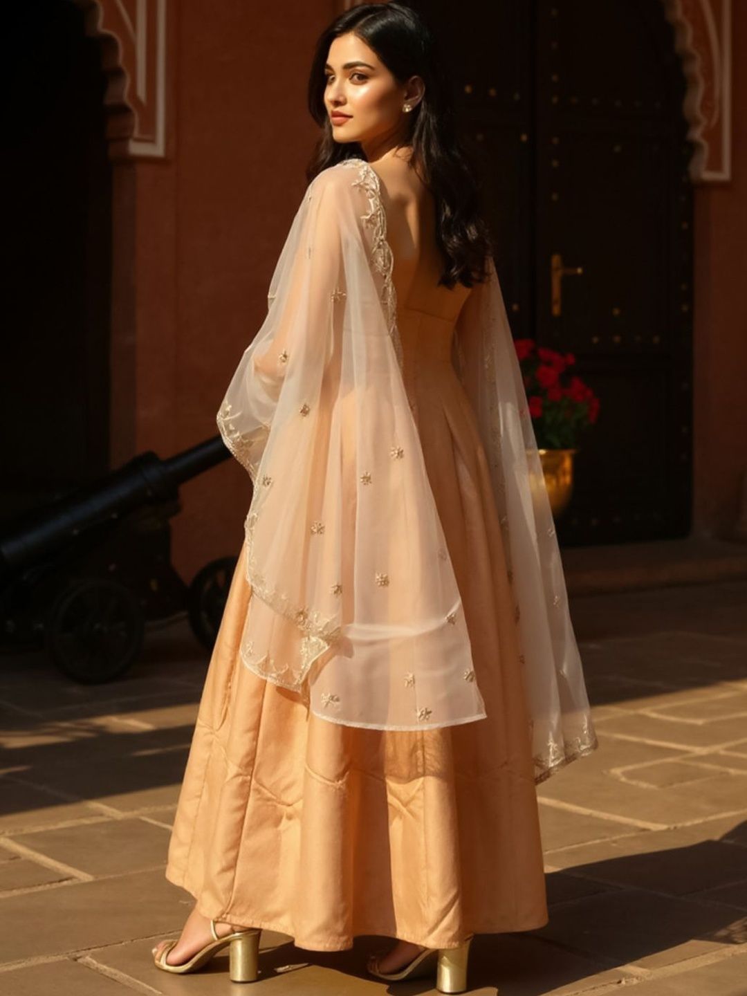 Women Ethnic Motifs Embroidered Kurta with Palazzos & With Dupatta