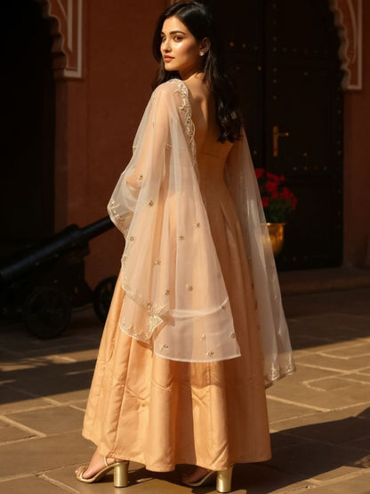 Women Ethnic Motifs Embroidered Kurta with Palazzos & With Dupatta