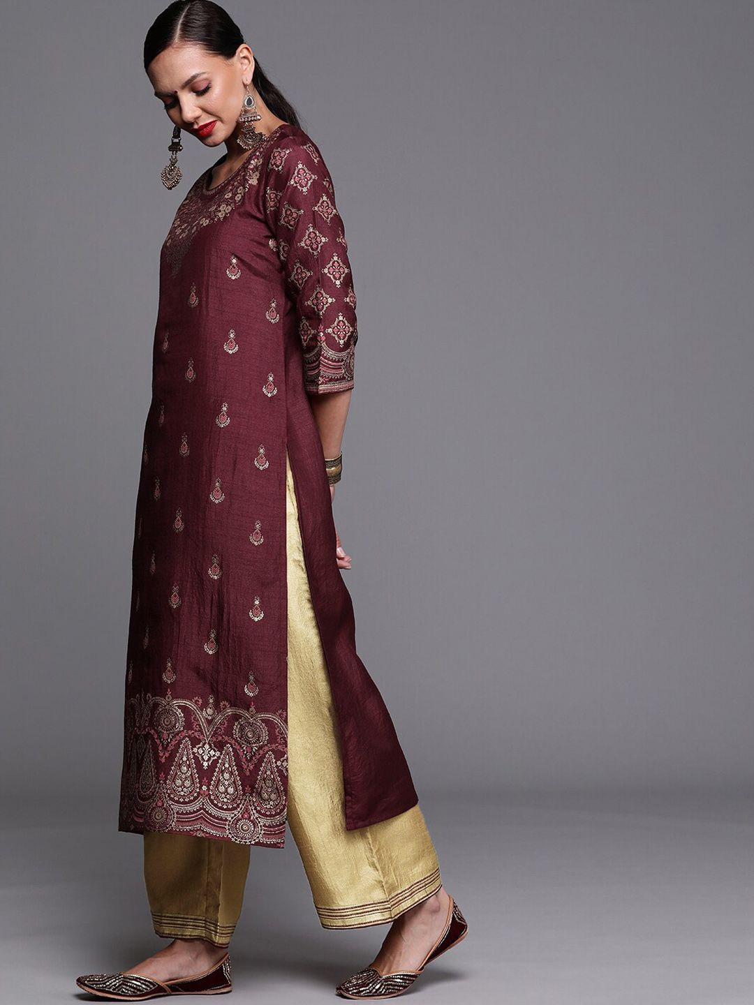 Women Floral Printed Kurta with Palazzos
