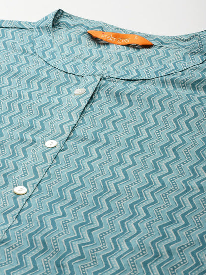 Women Printed Regular Pure Cotton Kurta with Trousers & With Dupatta