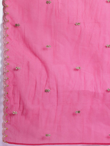 Dhiyona IE Ethnic Motifs Embroidered Sequinned Kurta with Trousers & With Dupatta