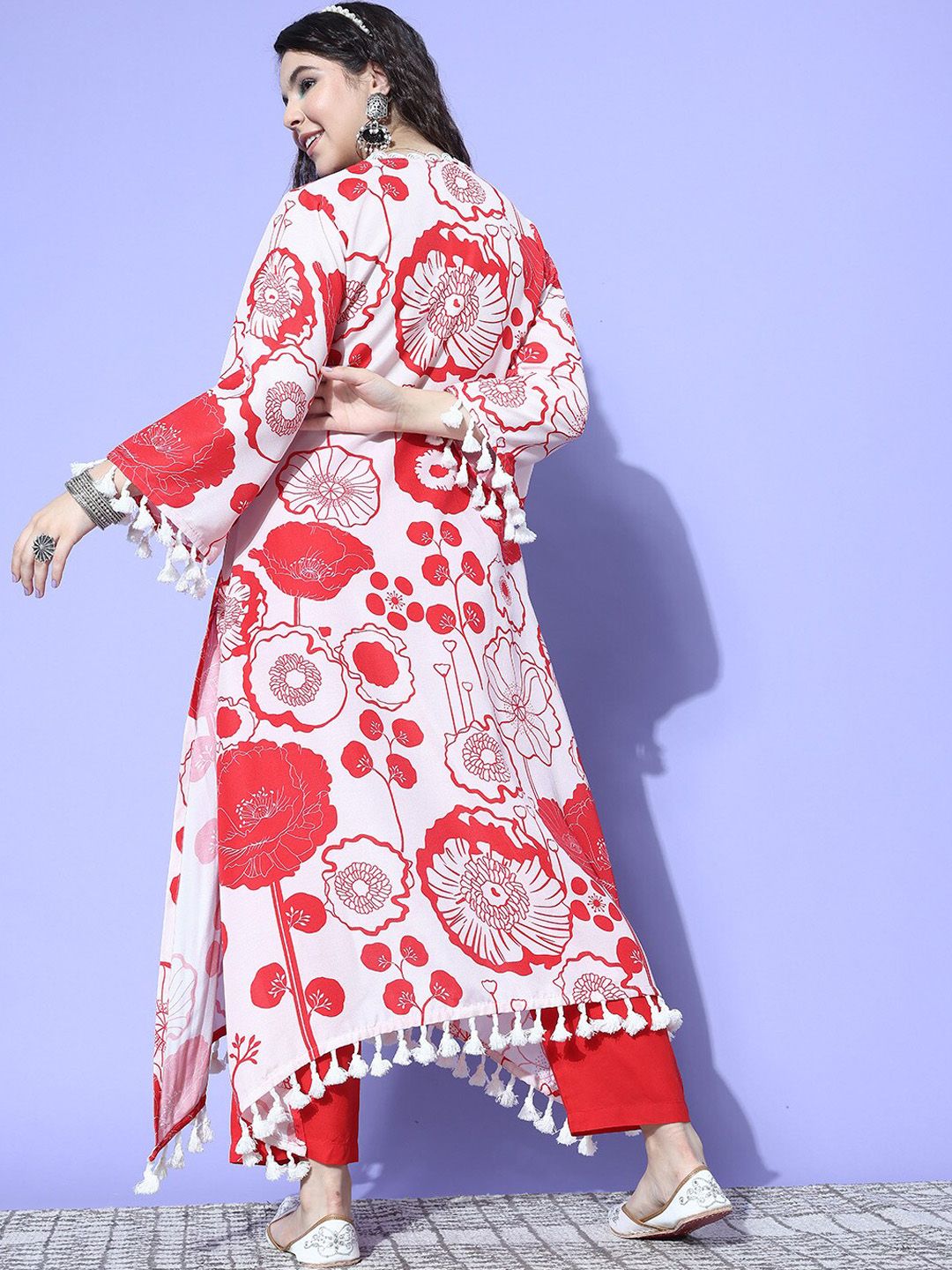 Dhiyona VA Women's Printed A-Line Kurta with Trousers