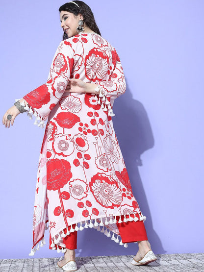 Dhiyona VA Women's Printed A-Line Kurta with Trousers