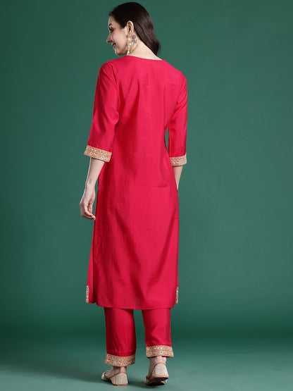 Ethnic Motifs Embroidered Kurta with Trousers