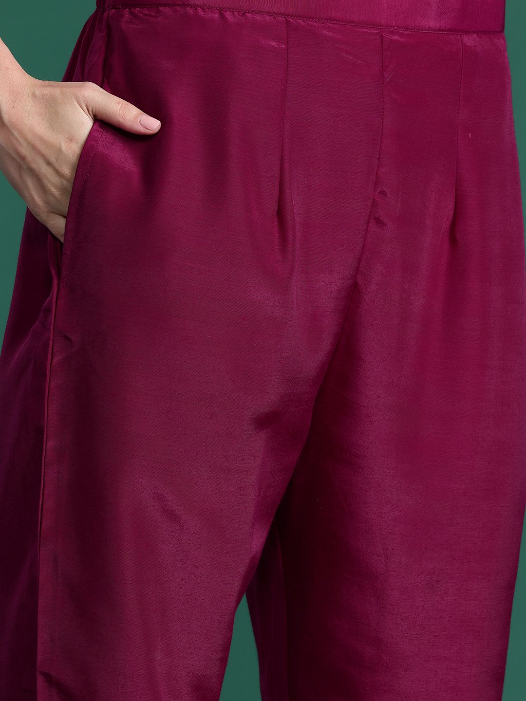 Ethnic Motifs Embroidered Sequinned Kurta with Trousers & With Dupatta