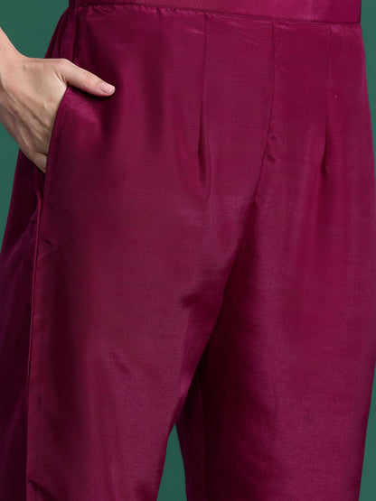 Ethnic Motifs Embroidered Sequinned Kurta with Trousers & With Dupatta