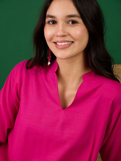 Dhiyona SN Women's Mandarin Collar A-Line Kurta With Palazzo