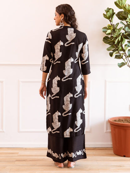 Dhiyona IS Women's Women Ethnic Motifs Printed Regular Kurta with Palazzos