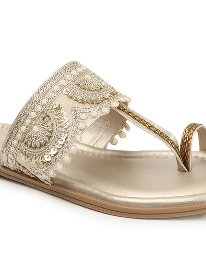 Dhiyona AK Women Open Toe Flats with Laser Cuts