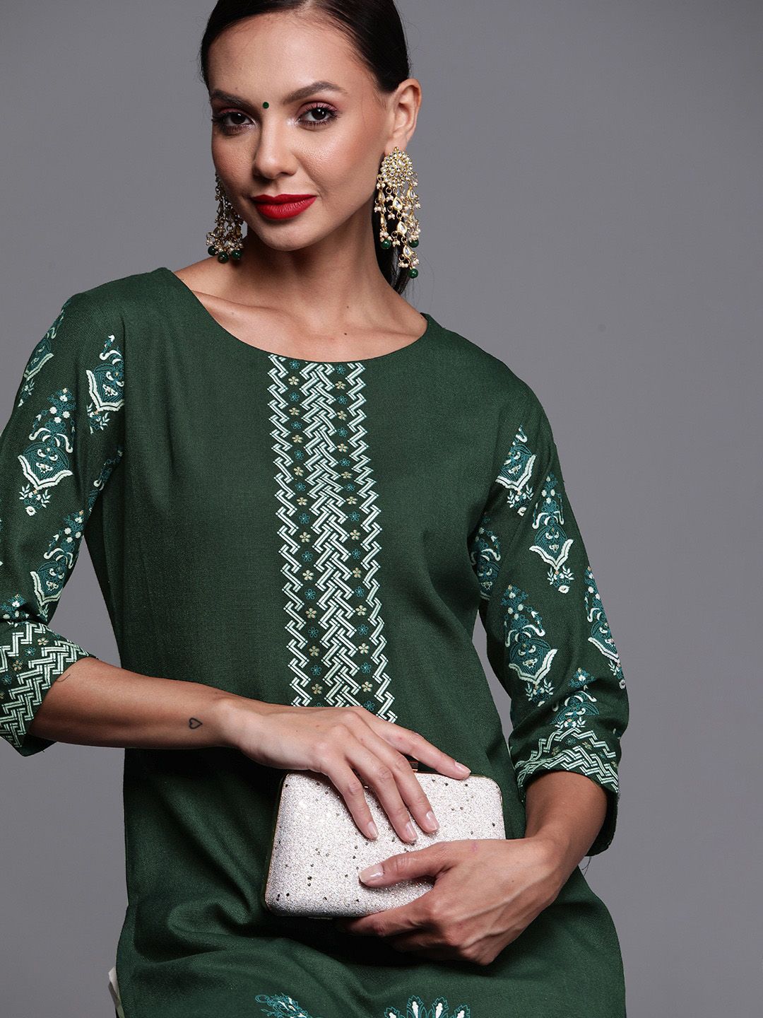 Dhiyona IE Women Ethnic Mothifs Printed Cotton Straight Kurta