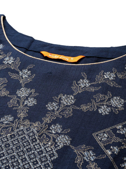Dhiyona IE Geometric Foil Printed Kurta