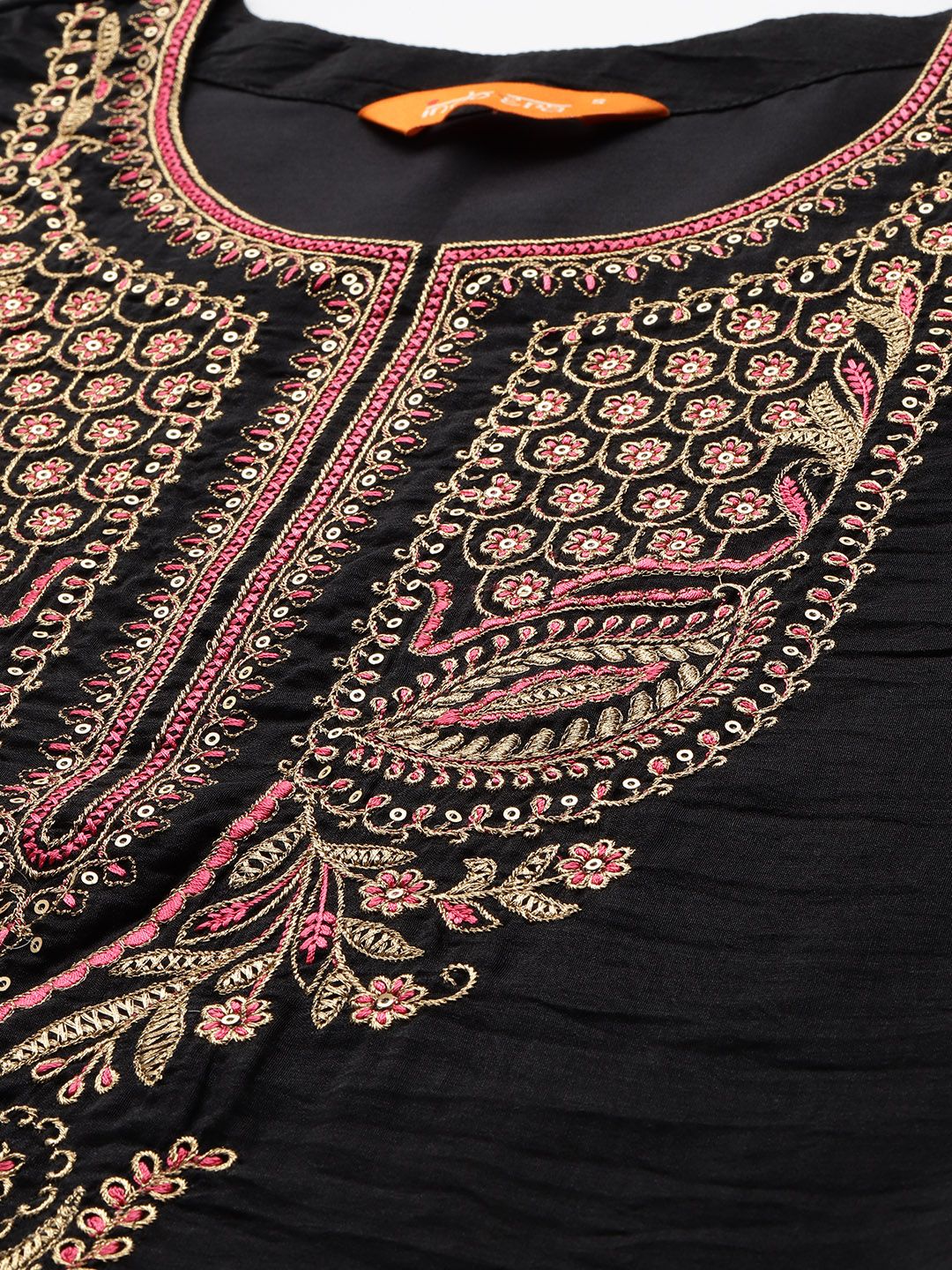 Ethnic Motifs Embroidered Pure Cotton Kurta with Trousers & Dupatta