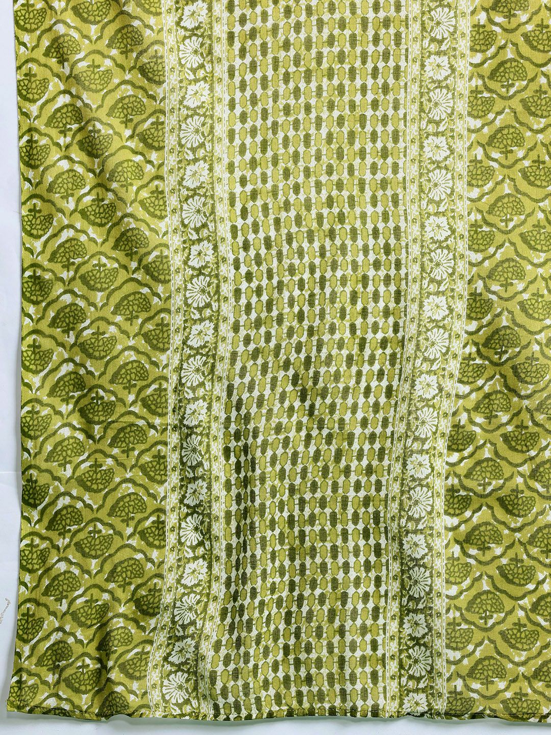 Dhiyona IE Geometric Printed Pure Cotton Kurta with Trousers & Dupatta