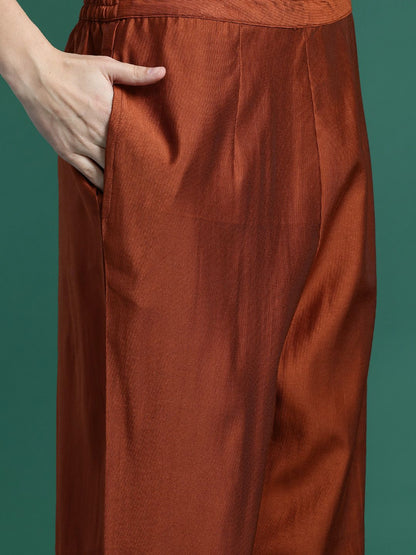 Ethnic Motifs Embroidered Kurta with Trousers & Dupatta