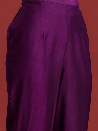 Dhiyona IE Floral Embroidered Sequinned Liva Kurta With Trousers & Dupatta