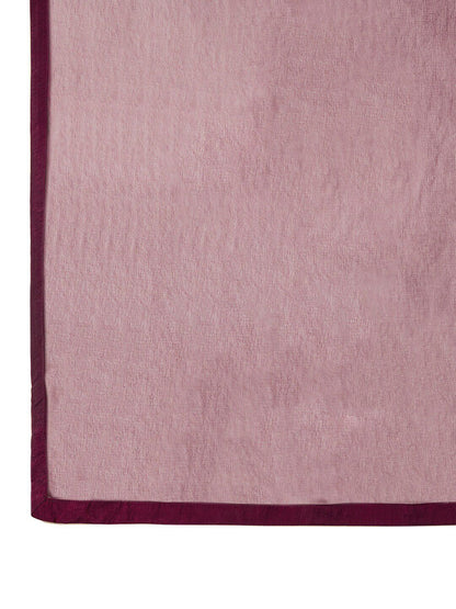 Dhiyona SO Women's Magenta Embroidered Regular Beads and Stones Kurta with Churidar & Dupatta