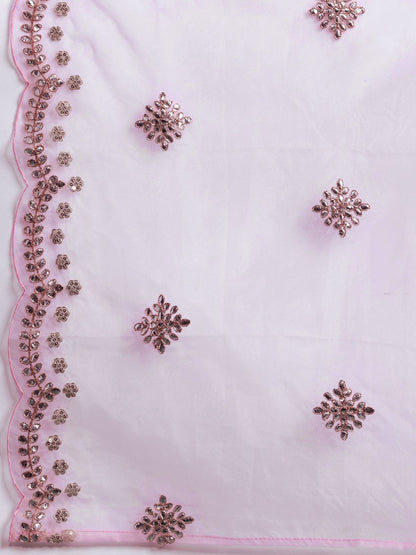 Dhiyona IE Ethnic Motifs Embroidered Panelled Gotta Patti Kurta With Trousers & Dupatta
