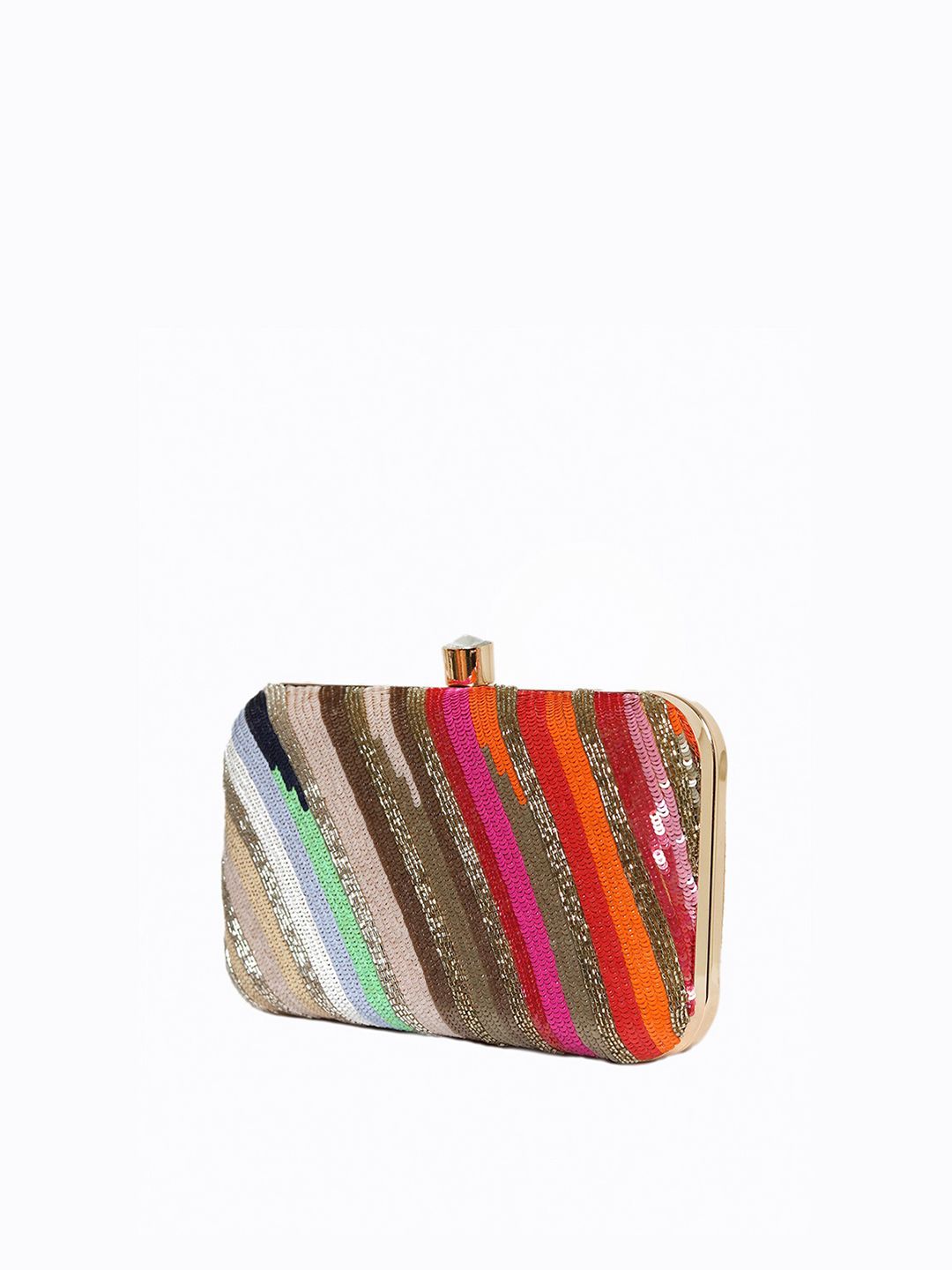 Dhiyona NR Women Gunmetal-Toned & Pink Embroidered Embellished Box Clutch