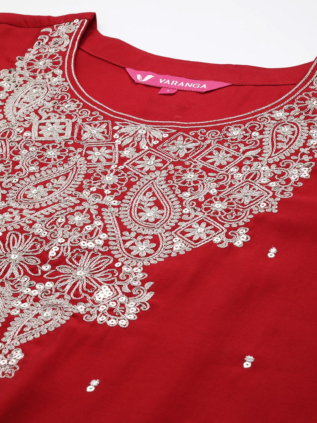 Dhiyona VA Women'sPaisley Embroidered Zari Kurta with Trousers & Dupatta