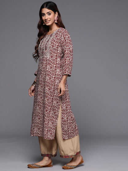 Dhiyona IE Women Floral Printed Sequinned Floral Kurta