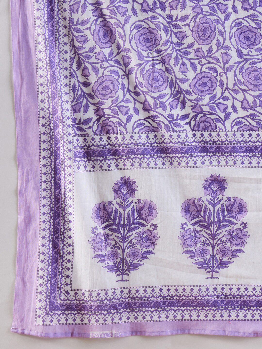 V-Neck Floral Printed Panelled Pure Cotton Kurta Set