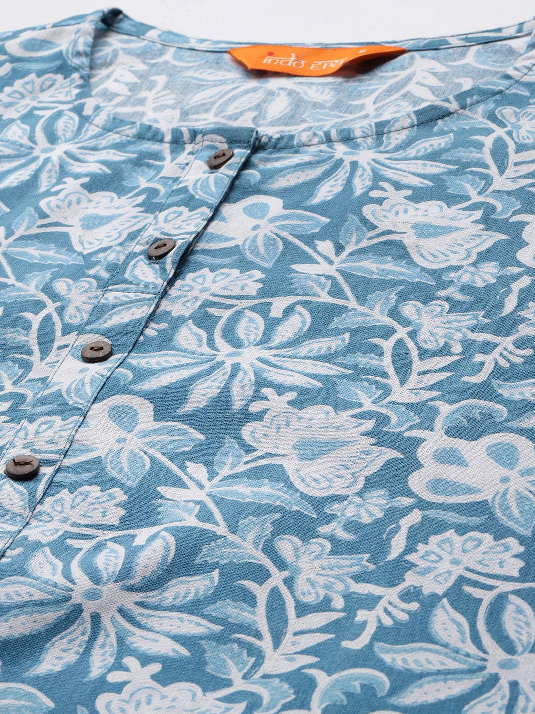 Floral Printed Pure Cotton Kurta with Trousers & Dupatta